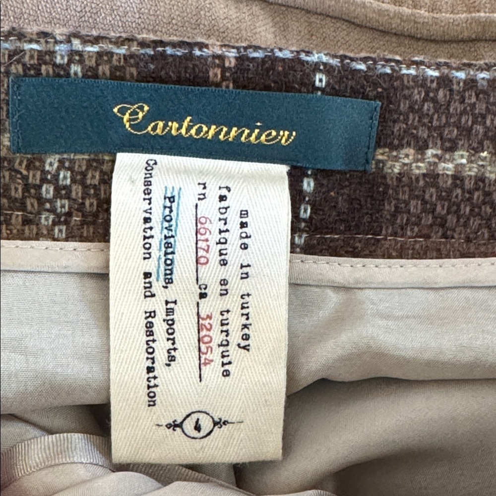 Anthropologie CARTONNIER MADE TO MEASURE SKIRT WOOL PLAID PENCIL GATHERED Size 4 - Picture 9 of 9